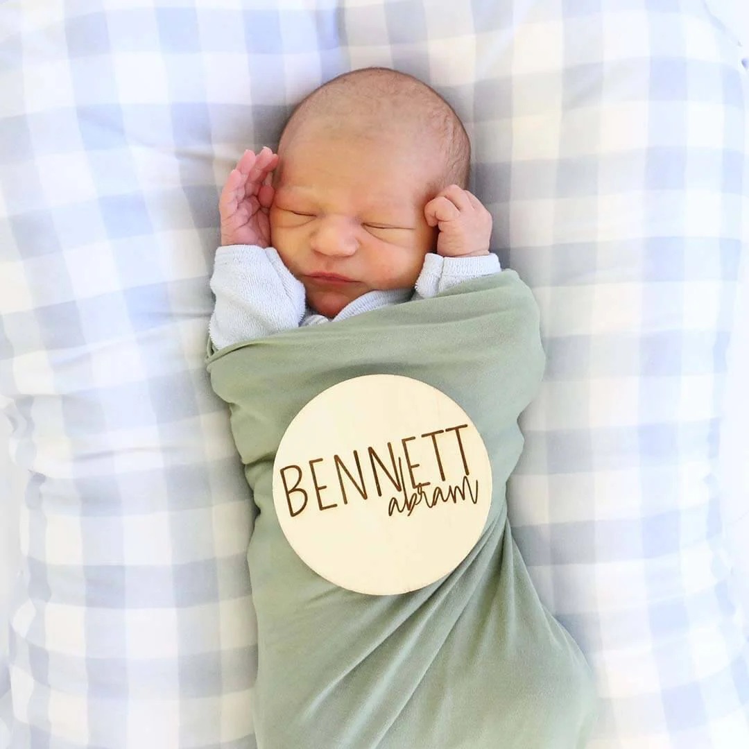 Personalized Baby Name Wood Announcement | Block