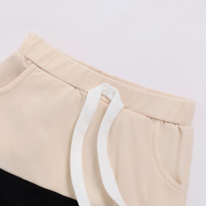 2pcs Toddler Boys Patchwork Tank Top & Roll-Up Cargo Shorts