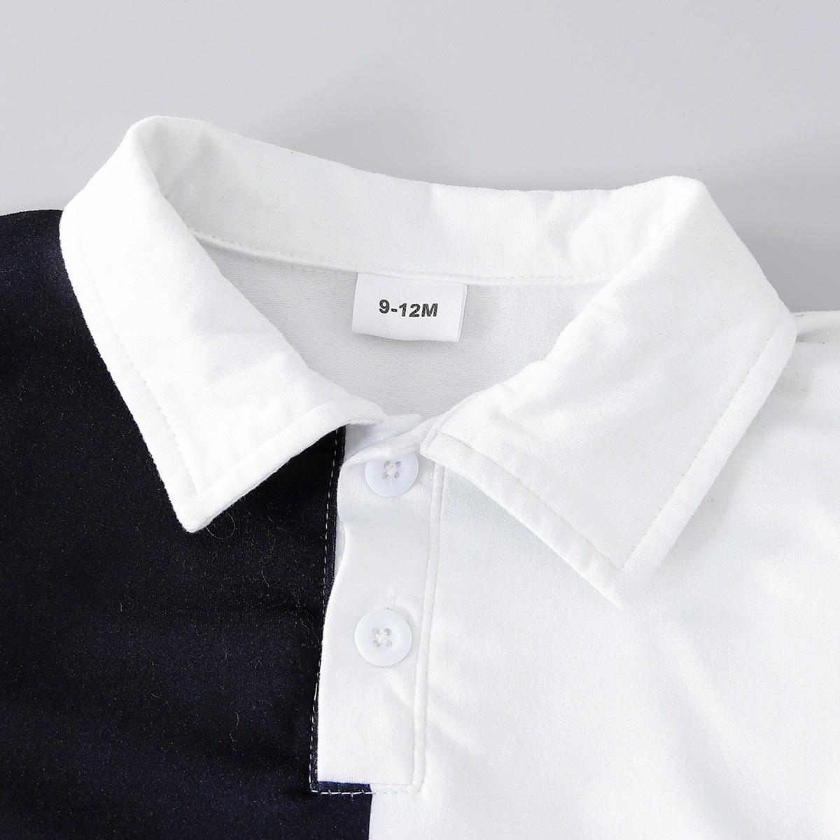 2pcs Baby Boy Contrast Collar Polo & Shorts