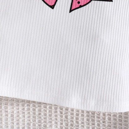 2pcs Toddler Girls Ruffle Sleeve Bow Blouse With Pleated Skirt