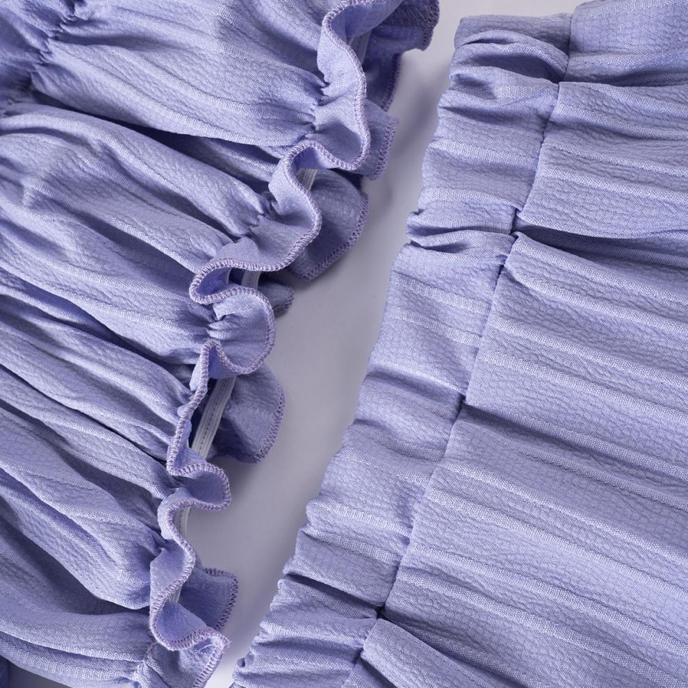 2pcs Toddler Girls Ruffle Puff Sleeve Top & High Waist Ruffle Hem Skirt