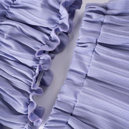 2pcs Toddler Girls Ruffle Puff Sleeve Top & High Waist Ruffle Hem Skirt