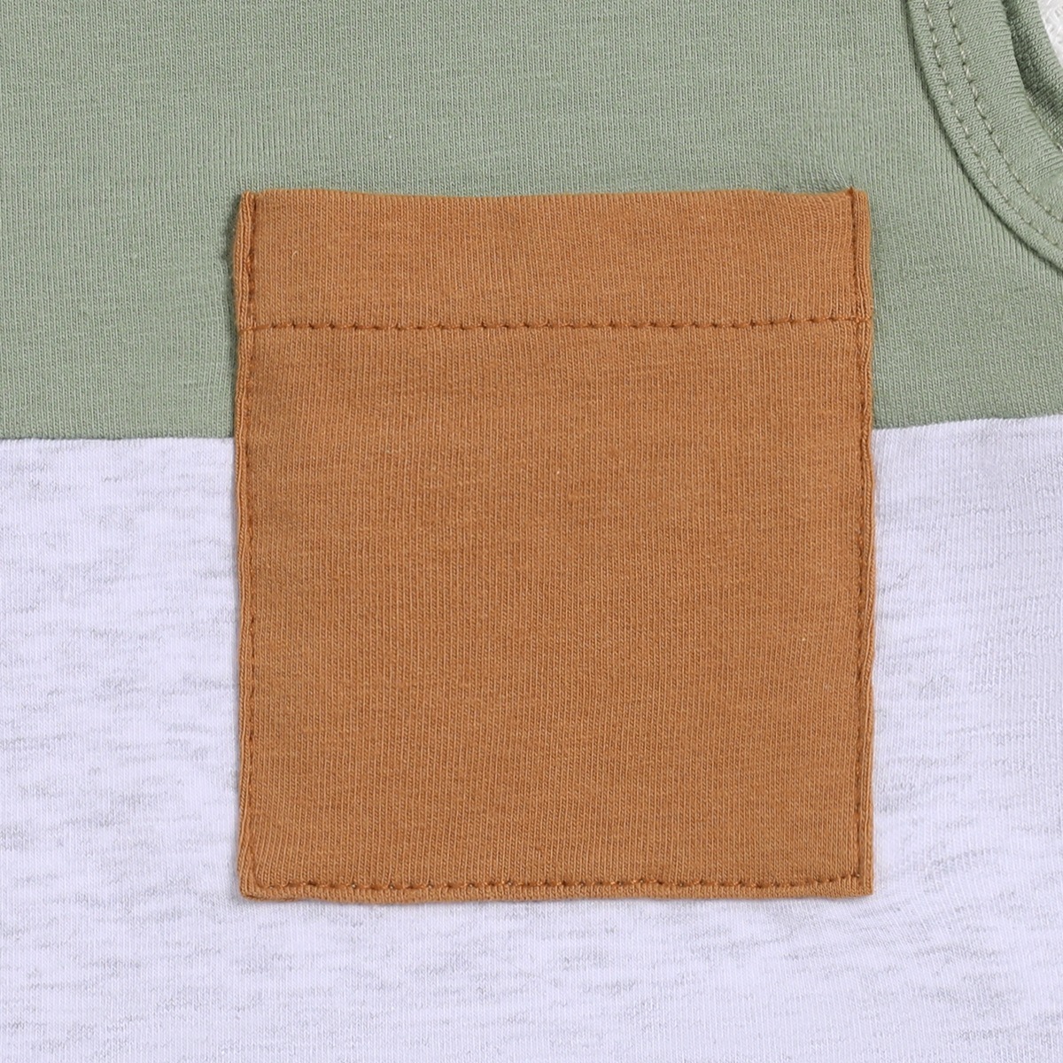 2pcs Toddler Boys Patchwork Tank Top & Roll-Up Cargo Shorts