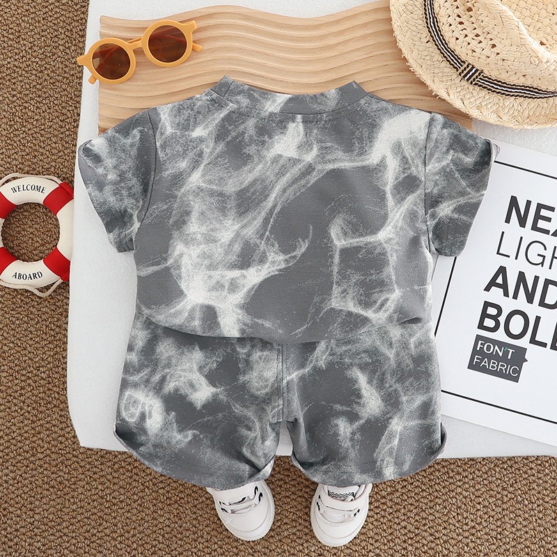 2pcs Toddler Boys Tie-Dye Short Sleeve & Shorts