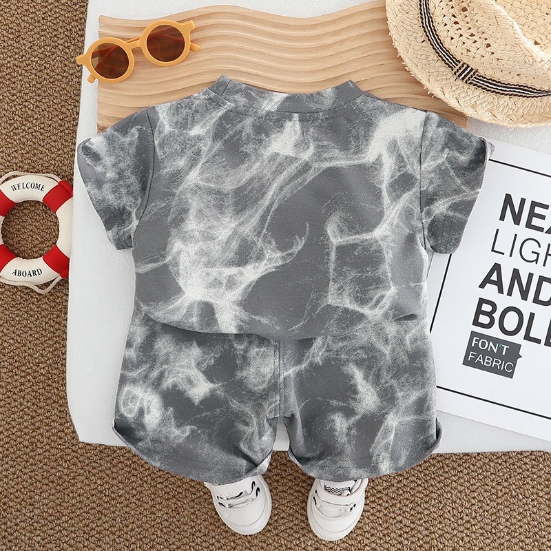 2pcs Toddler Boys Tie-Dye Short Sleeve & Shorts