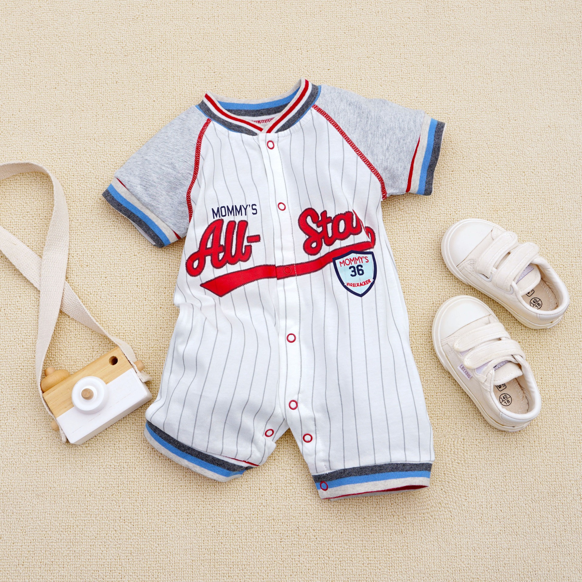 Baby Boys All-Star Romper Short Sleeve Jumpsuits