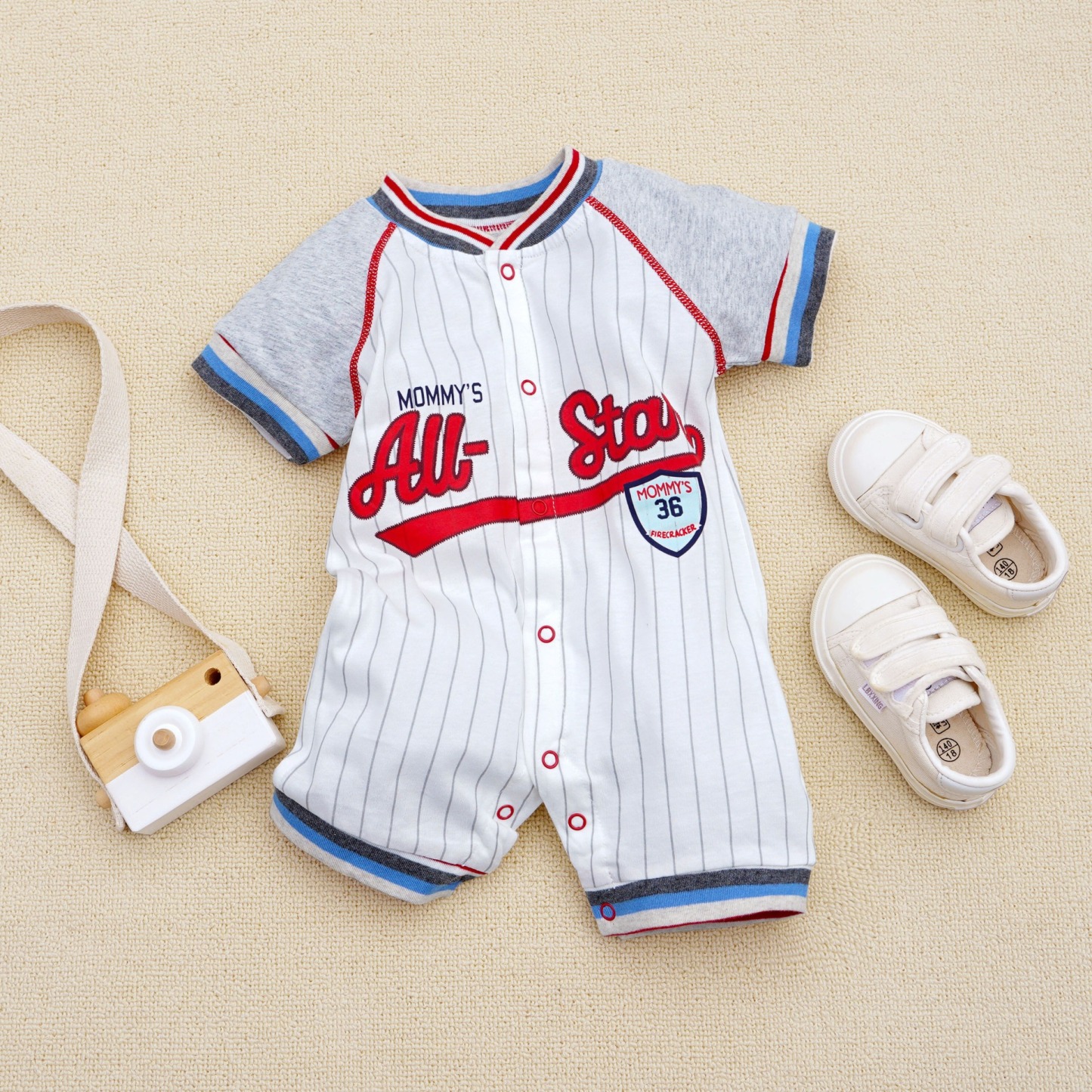 Baby Boys All-Star Romper Short Sleeve Jumpsuits