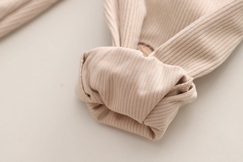 2pcs Toddler Boys 3D Embroidered Bear Long-Sleeve Shirt & Pants