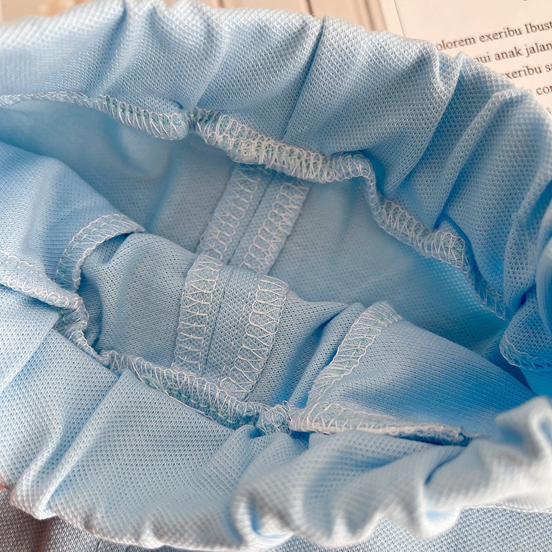 2pcs Toddler Boys Striped Short Sleeve & Shorts With Round Label Detail