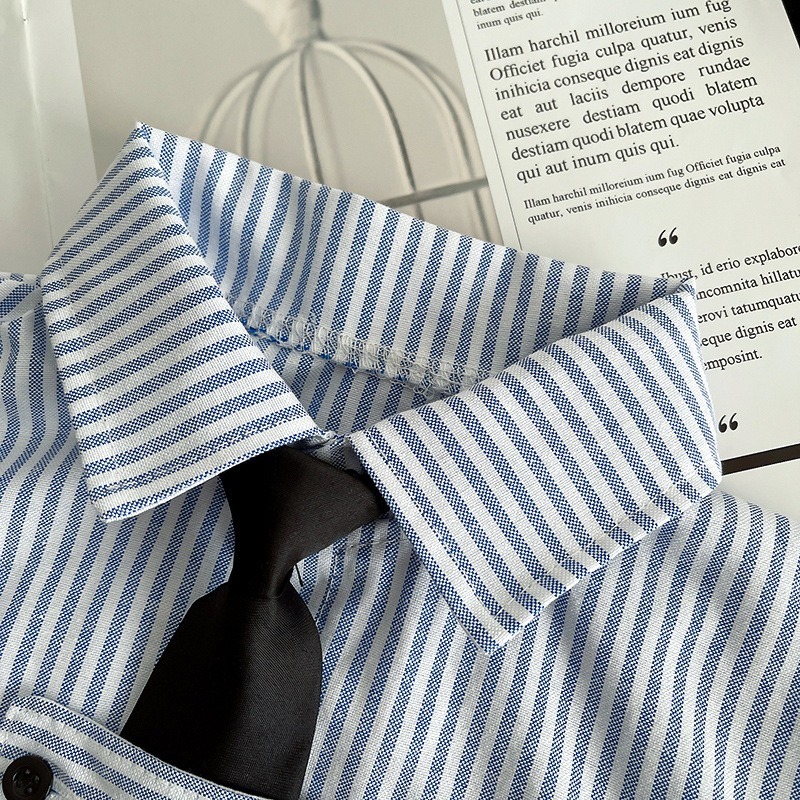 2pcs Toddler Boys Vertical Stripe Shirt & Formal Pants