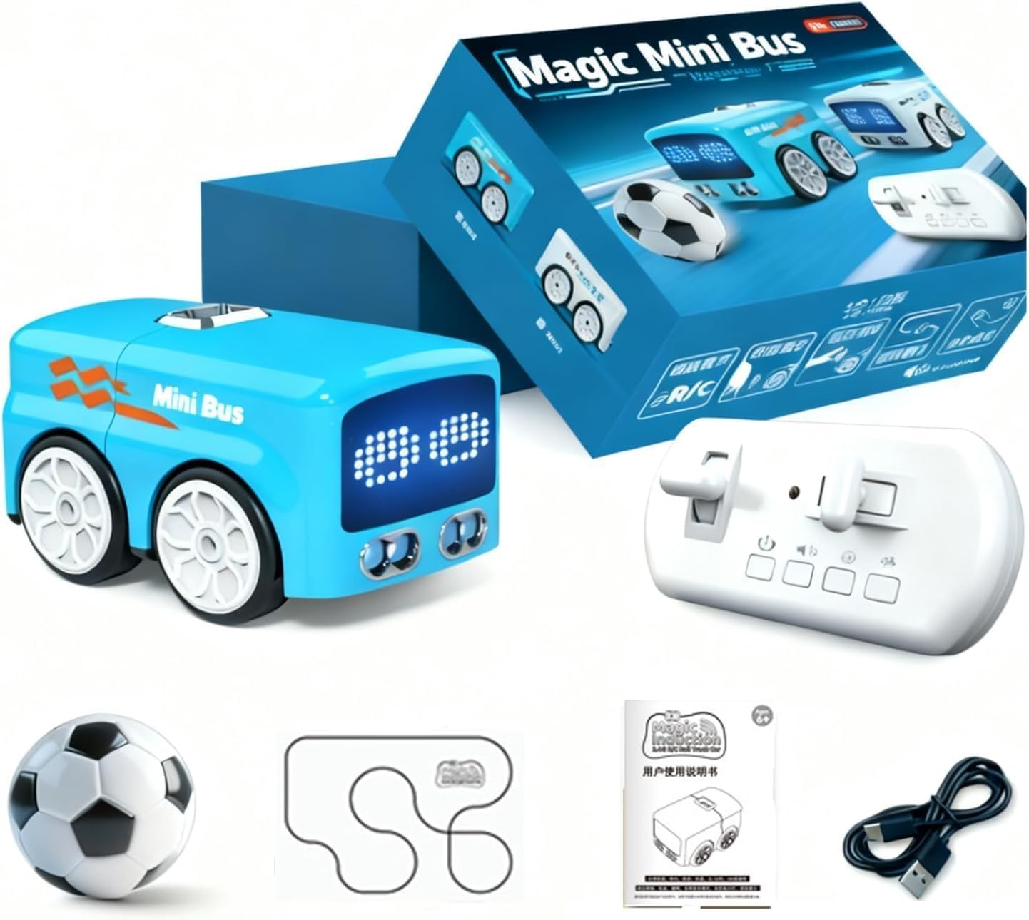 Magic Mini Bus Toy – Smart Gesture Control RC Bus with Lights & Auto Avoidance 🚌✨👶