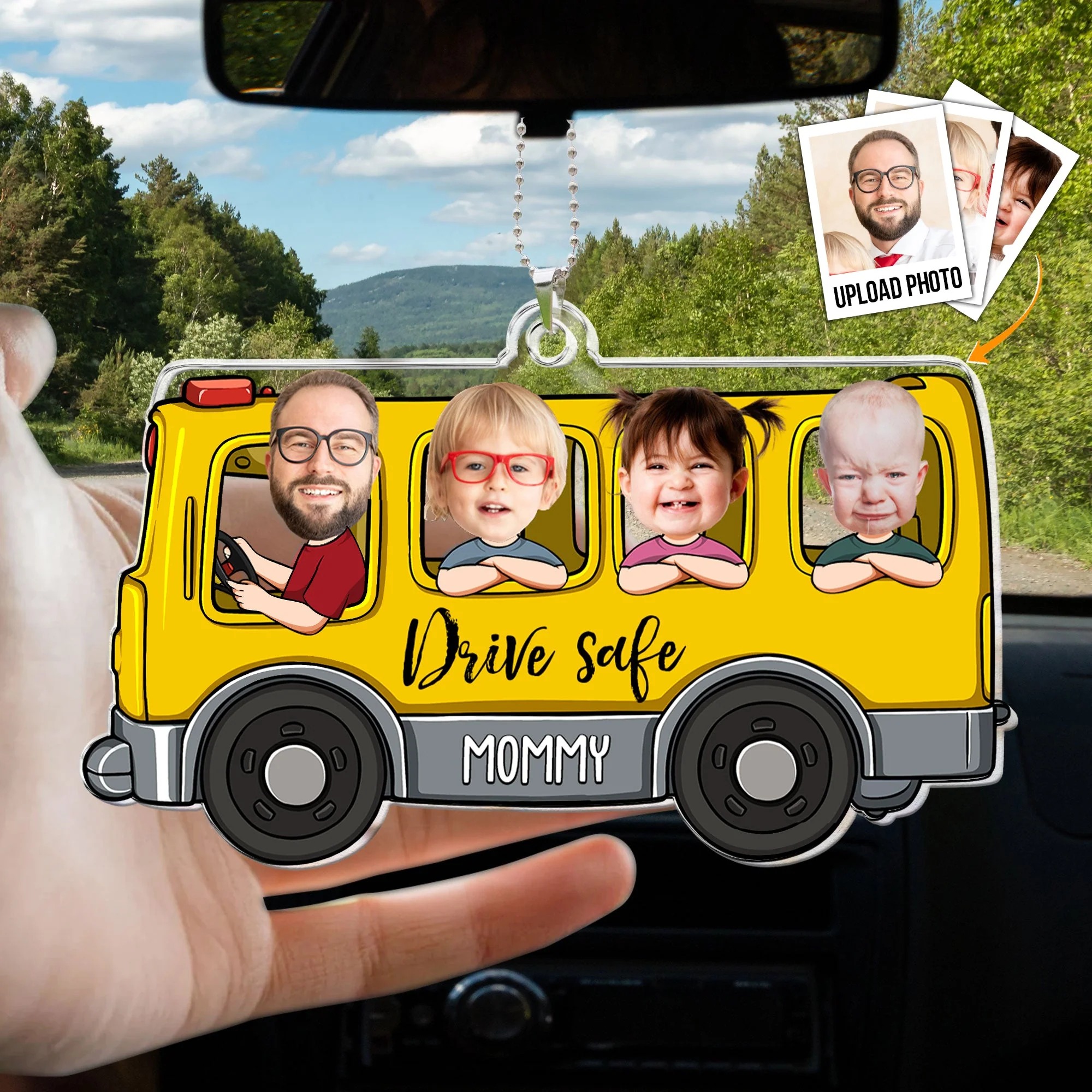 Personalized Photo Rear View Mirror Accessory