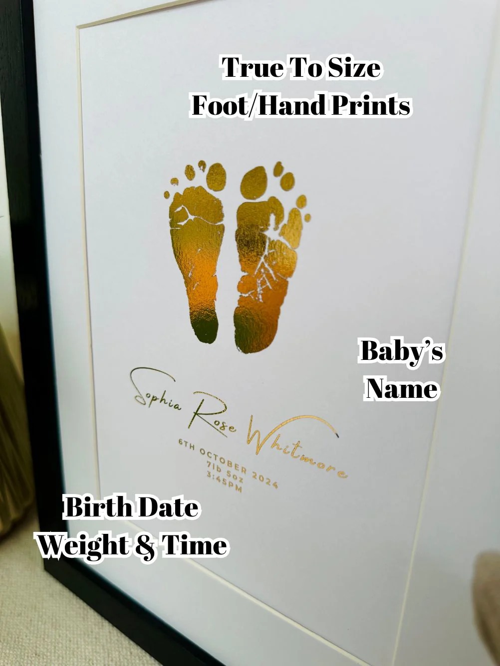 Foiled Baby Hand & Footprint Artwork, Kit NOT Included