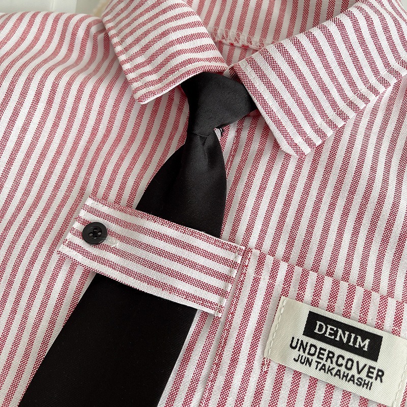 2pcs Toddler Boys Vertical Stripe Shirt & Formal Pants