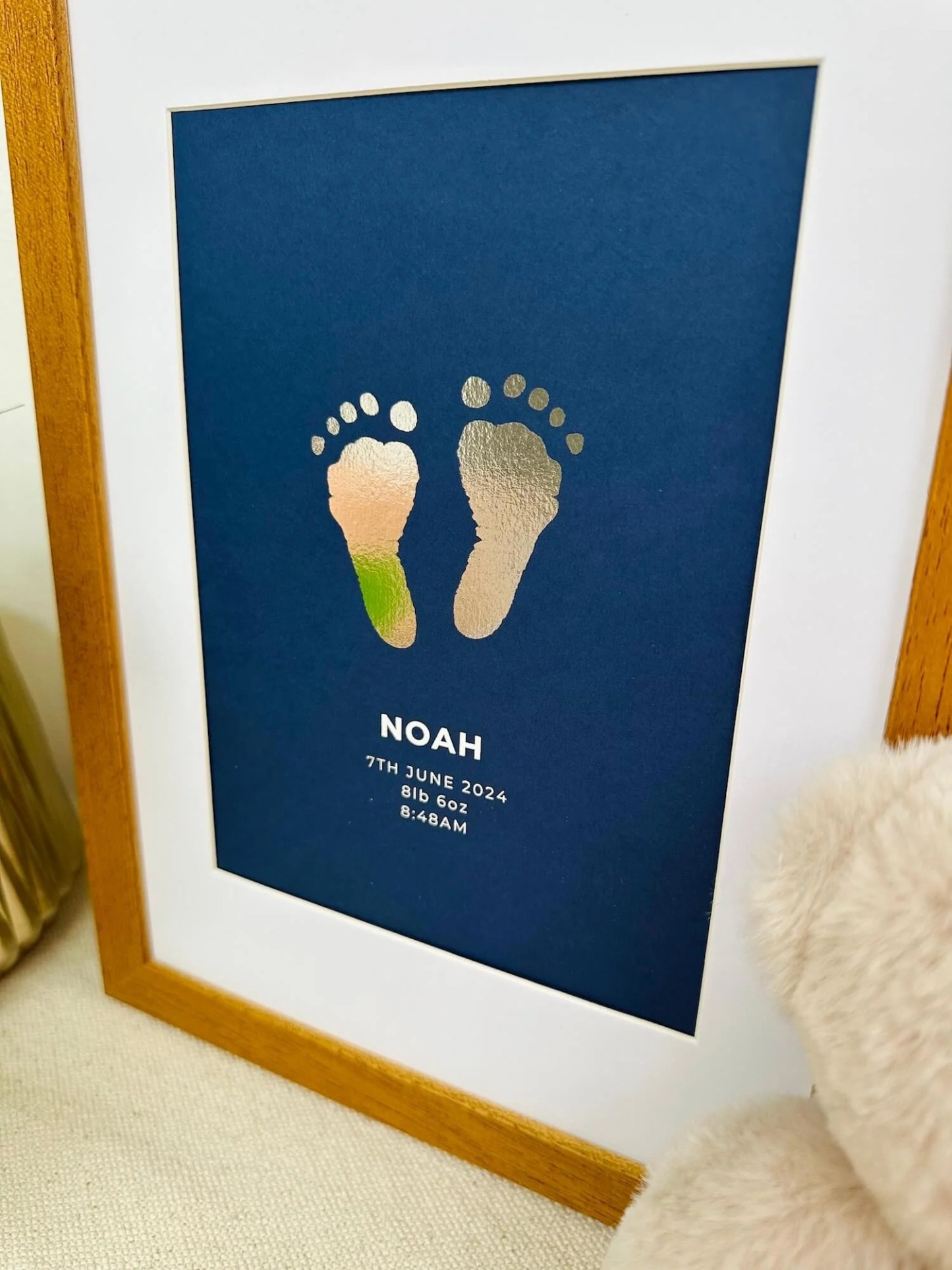 Foiled Baby Hand & Footprint Artwork, Kit NOT Included