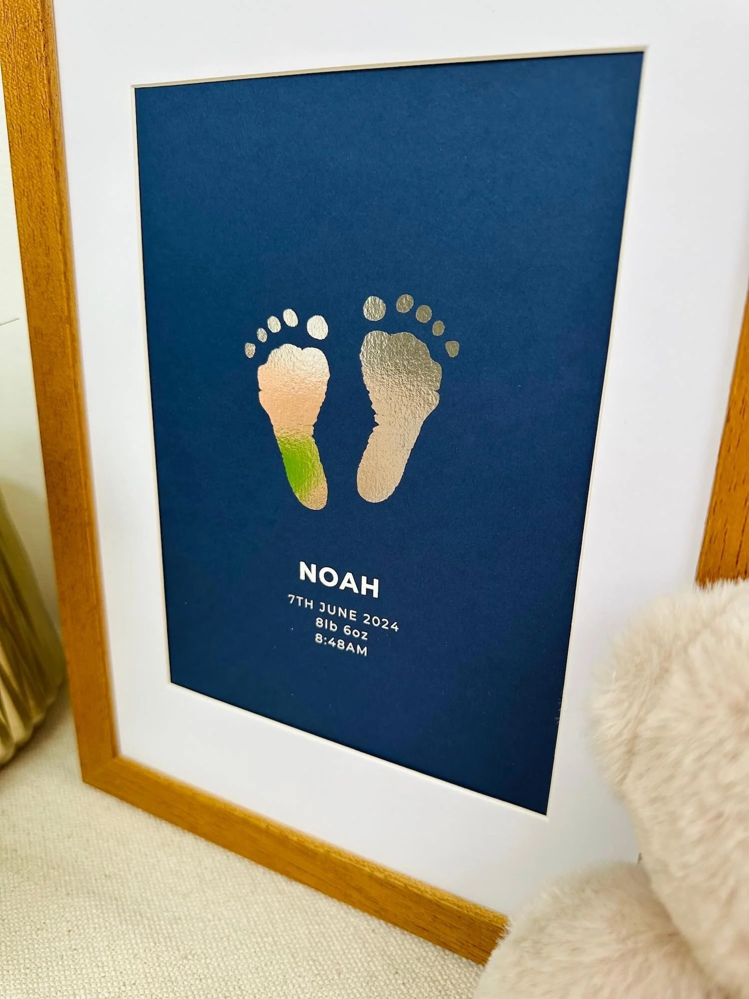 Foiled Baby Hand & Footprint Artwork, Kit NOT Included