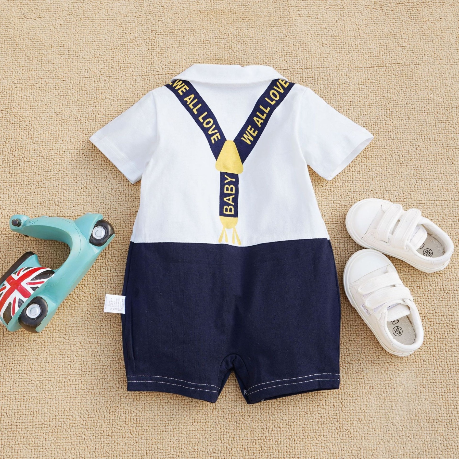 Baby Boy "BABY" Letter Suspenders Jumpsuits