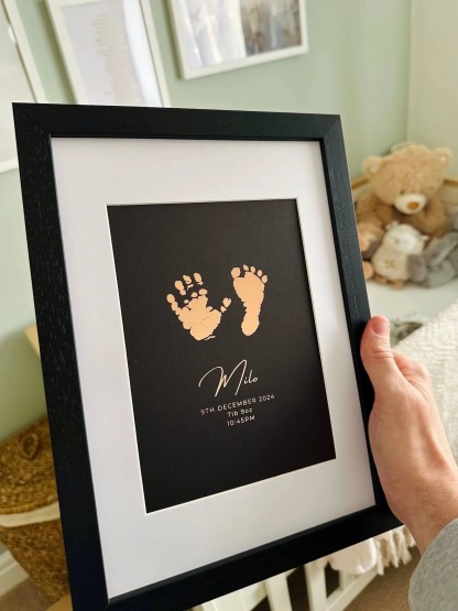 Foiled Baby Hand & Footprint Artwork, Kit NOT Included