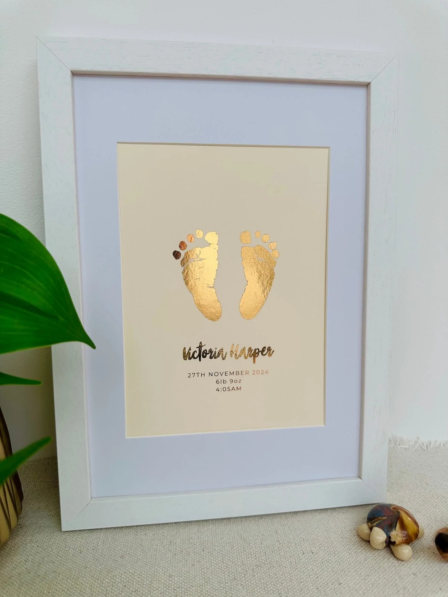Foiled Baby Hand & Footprint Artwork, Kit NOT Included