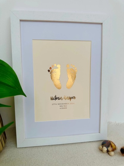 Foiled Baby Hand & Footprint Artwork, Kit NOT Included