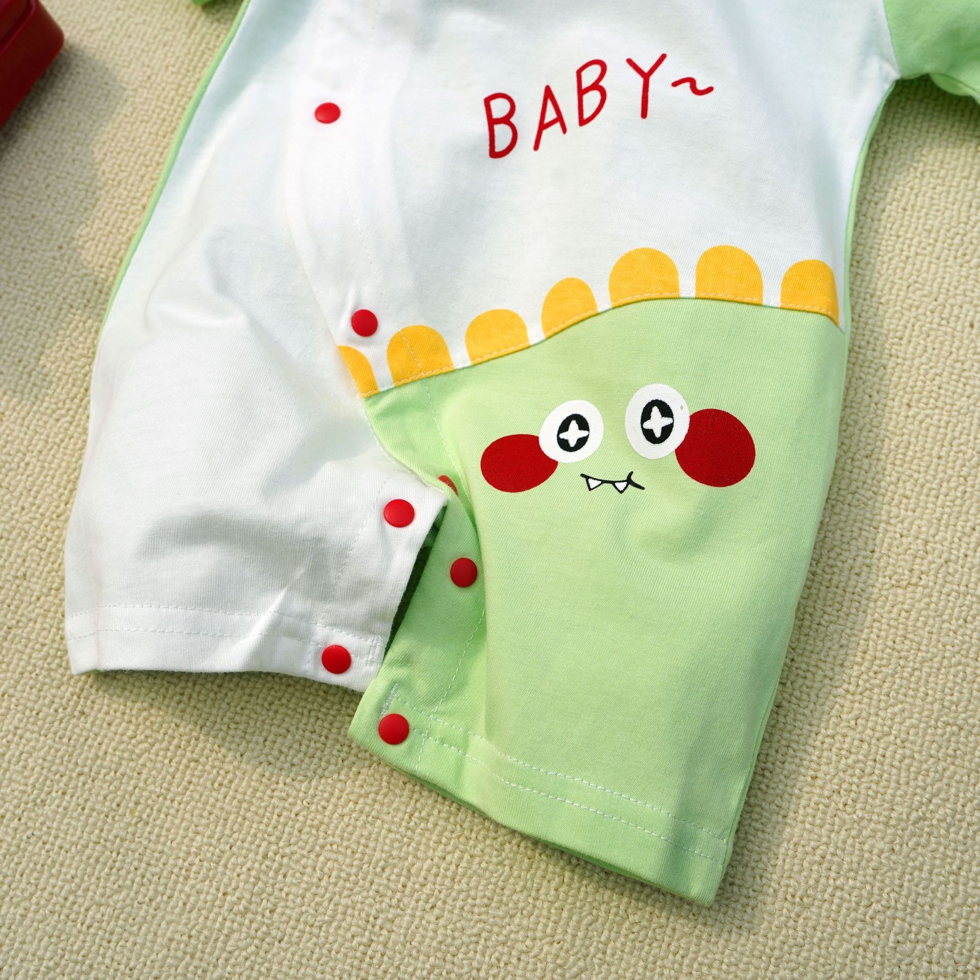 Baby Boy Star-Eyed Dinosaur Jumpsuits