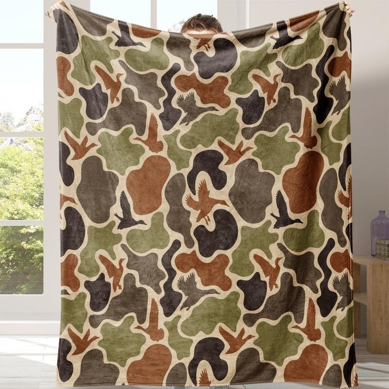 Camouflage Pattern Flannel Blanket