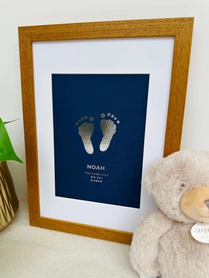 Foiled Baby Hand & Footprint Artwork, Kit NOT Included