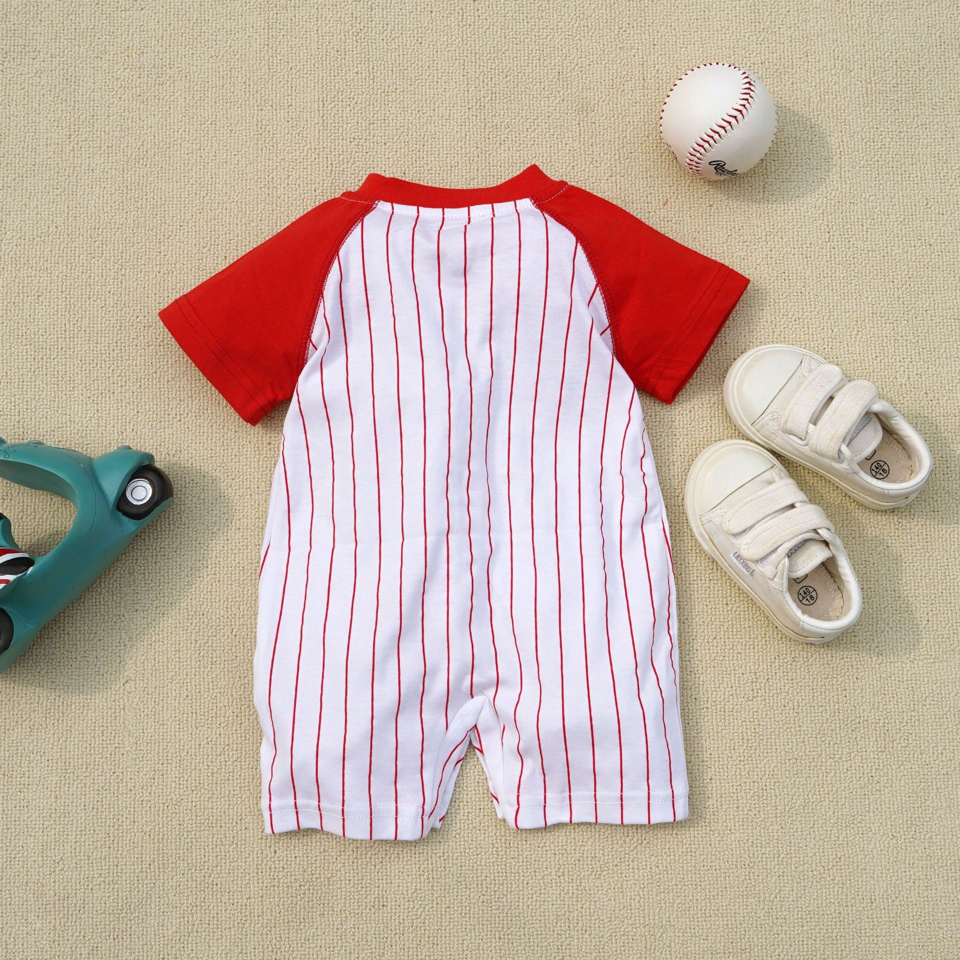 Baby Boy Gray Football Team Jumpsuits