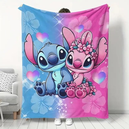 DISNEY CLASSIC Stitch & Angel Flannel Blanket