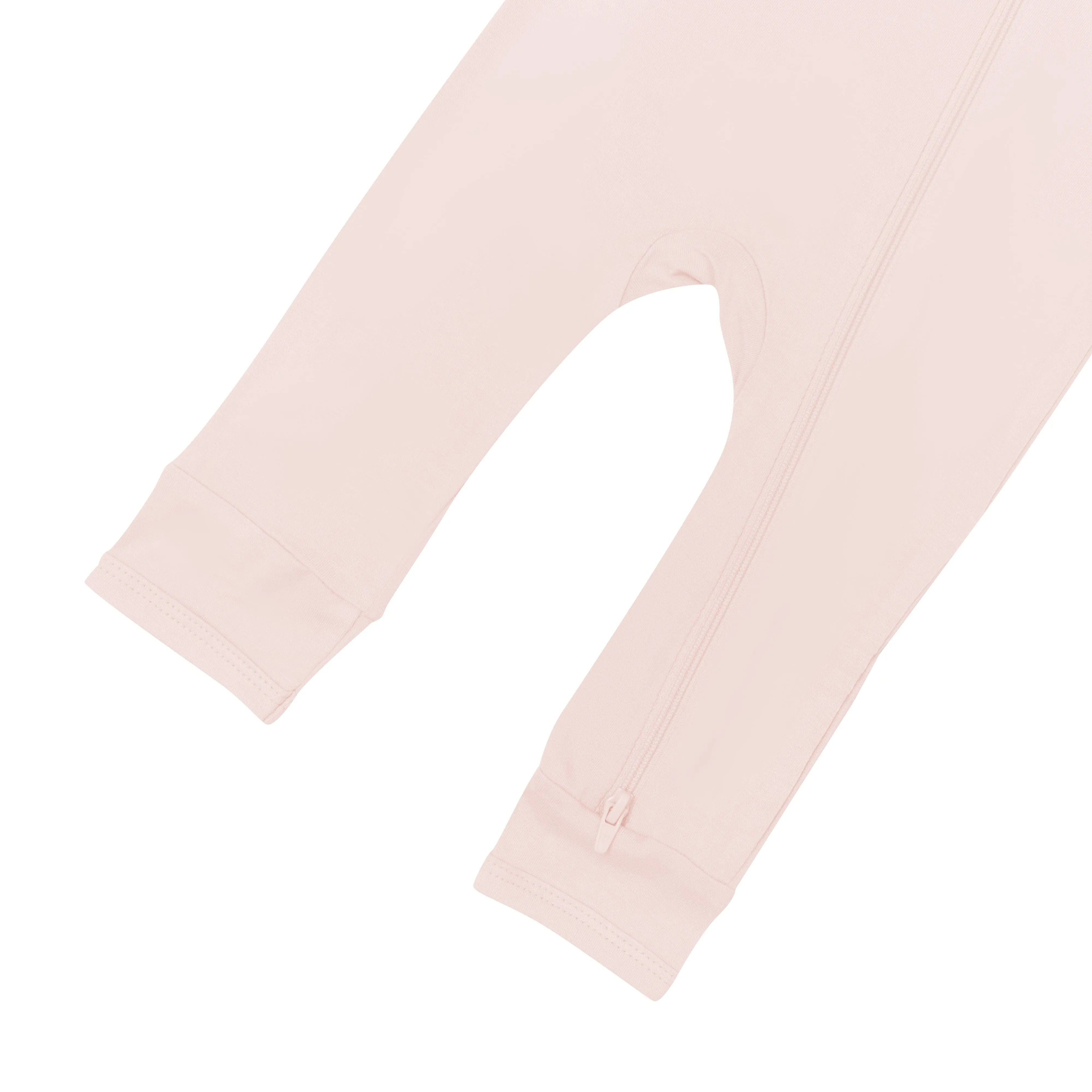 Baby Bamboo Zipper Rompers in Blush