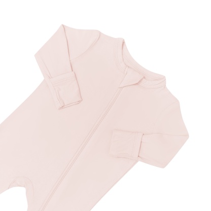 Baby Zipper Rompers in Blush