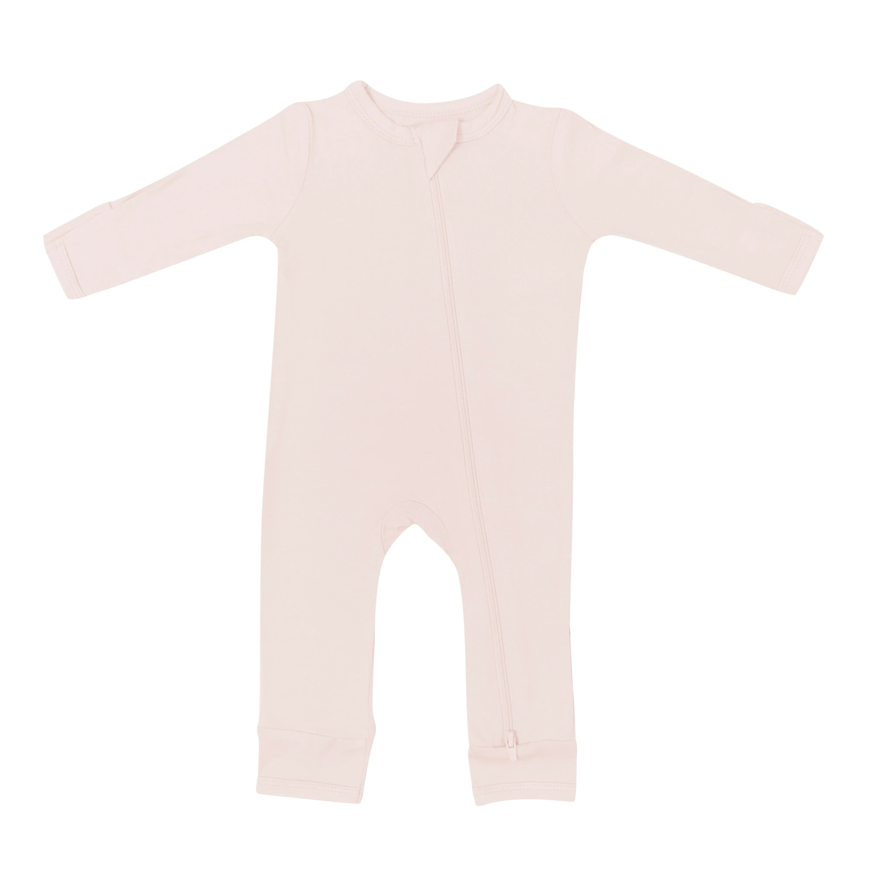 Baby Bamboo Zipper Rompers in Blush