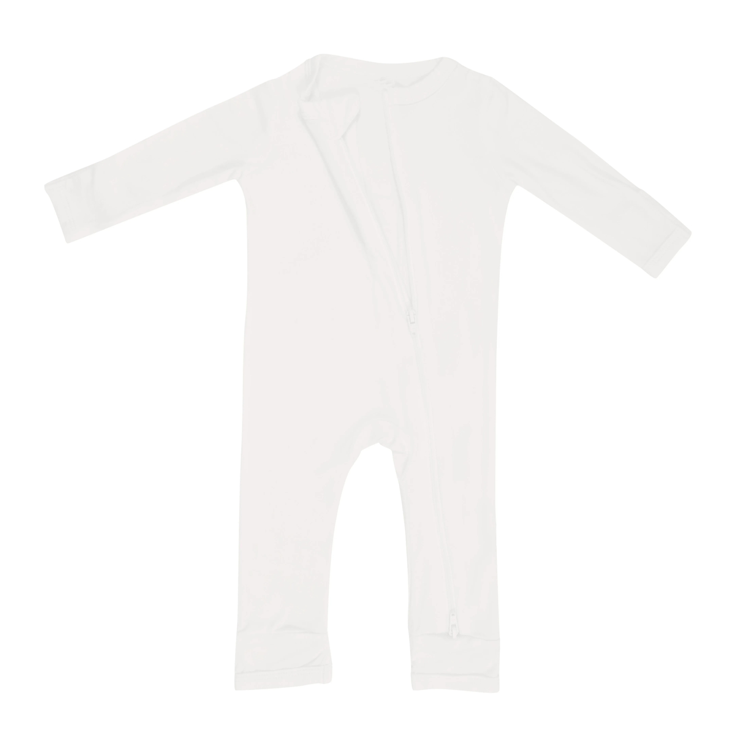 Baby Bamboo Zipper Rompers in Cloud