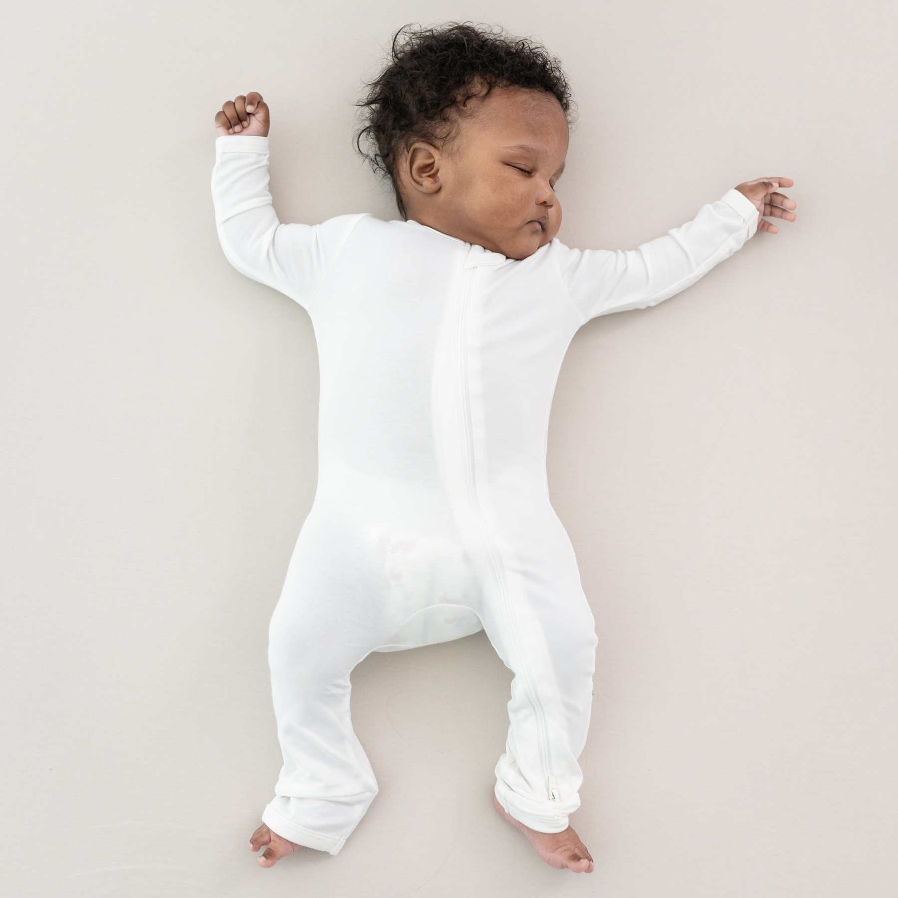 Baby Zipper Rompers in Cloud