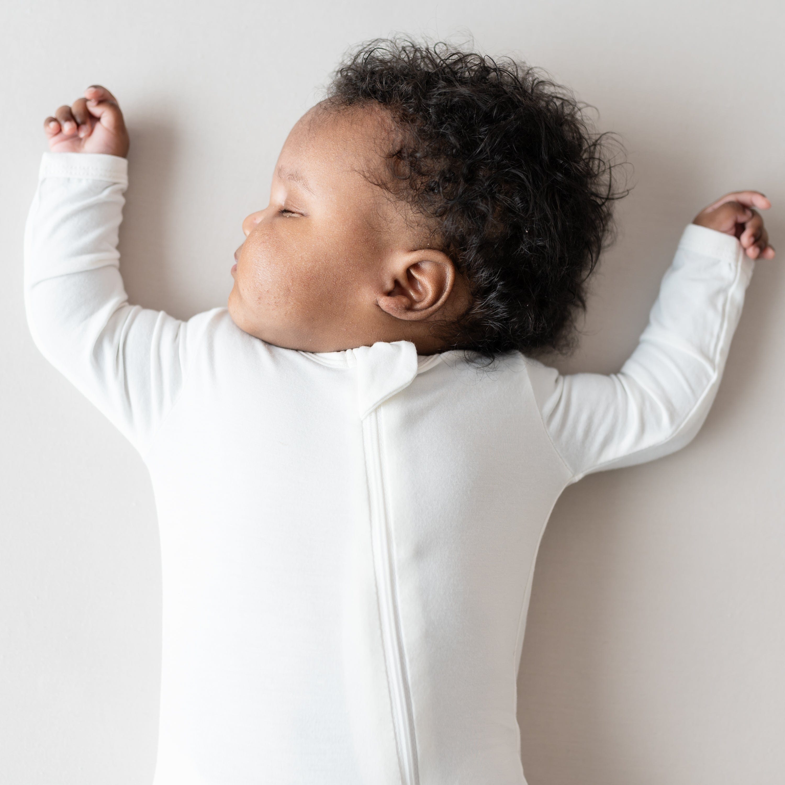 Baby Zipper Rompers in Cloud