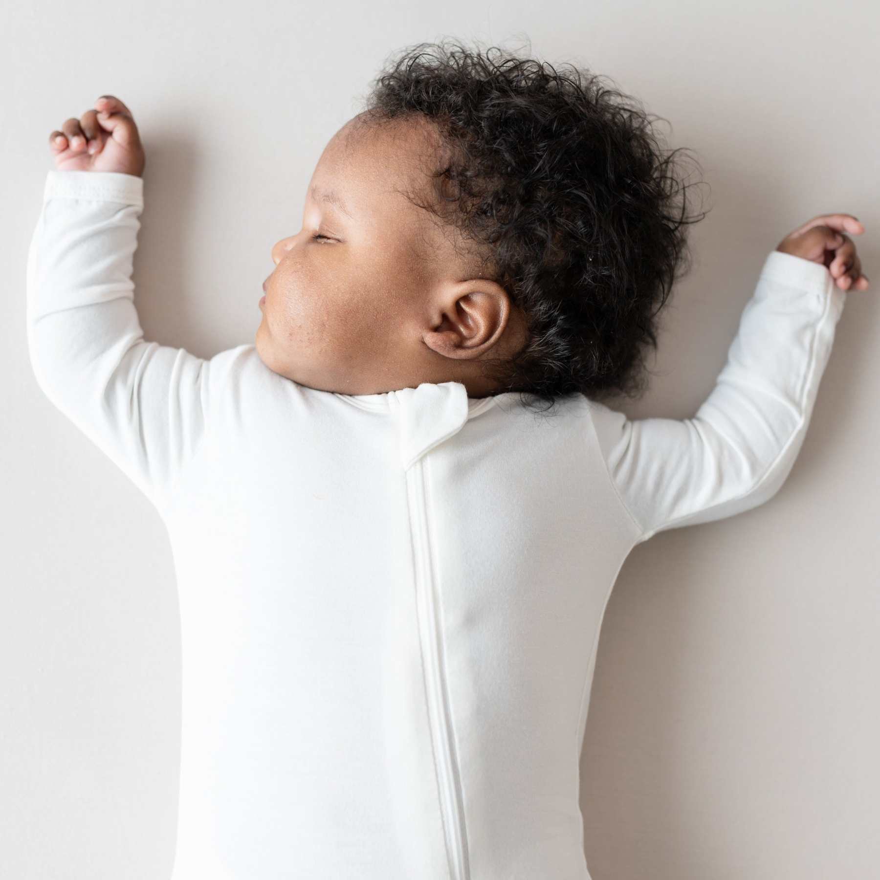 Baby Zipper Rompers in Cloud