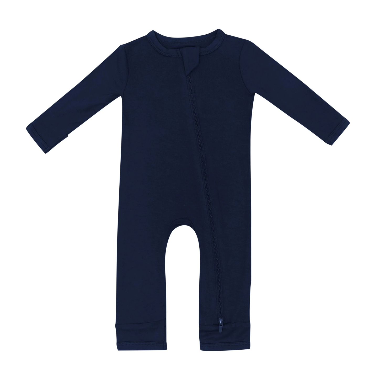 Baby Bamboo Zipper Rompers in Navy