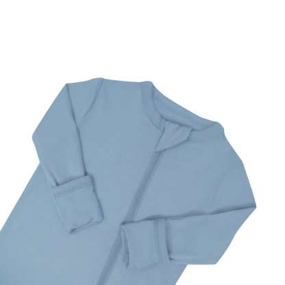 Baby Zipper Rompers in Slate