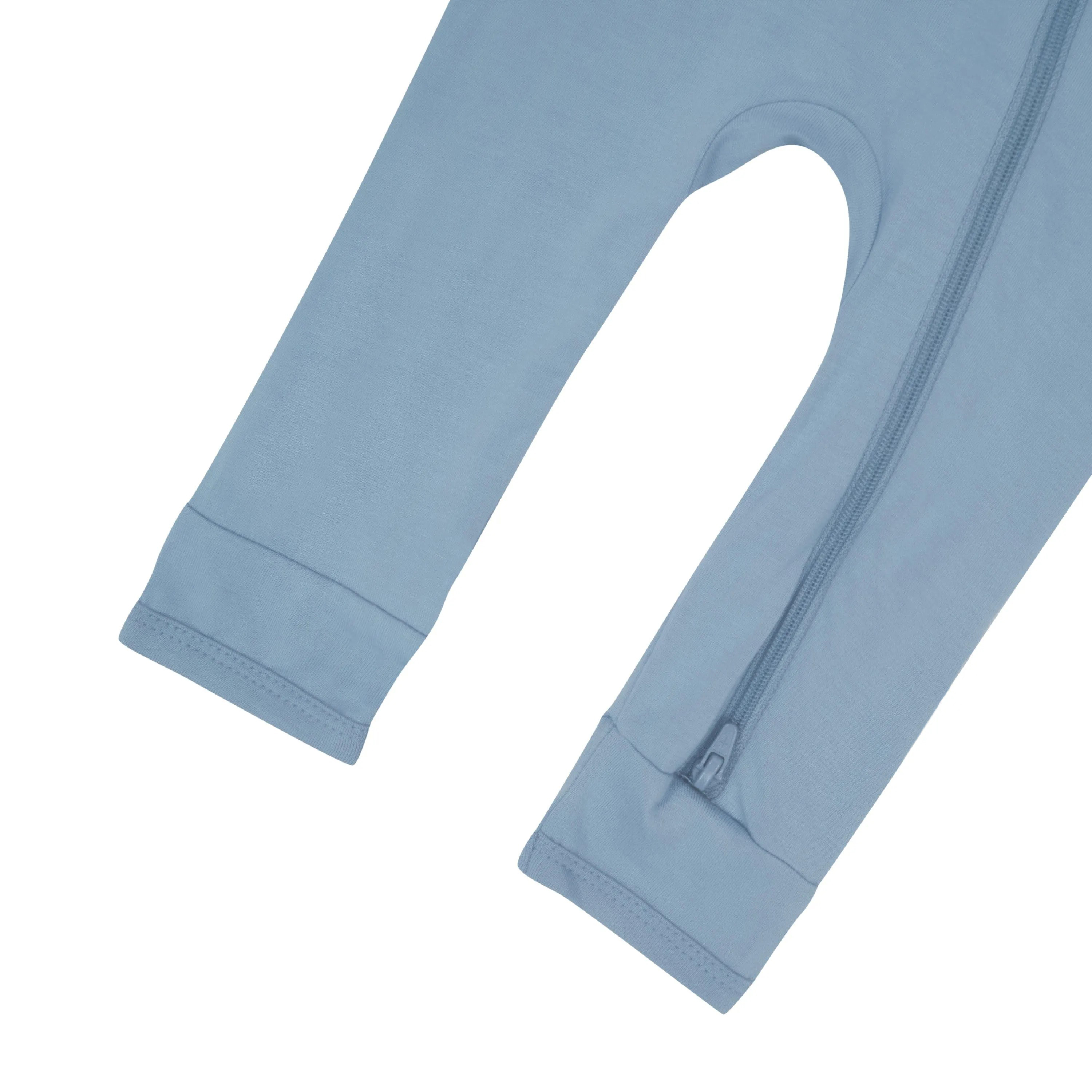 Baby Bamboo Zipper Rompers in Slate