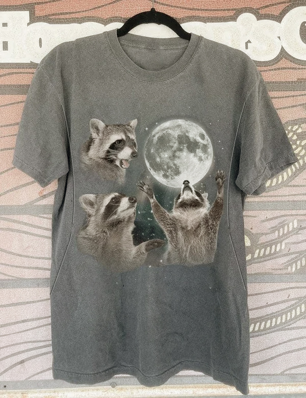 Racoons howling at the Moon Mom Breastfeeding Nursing T Shirt