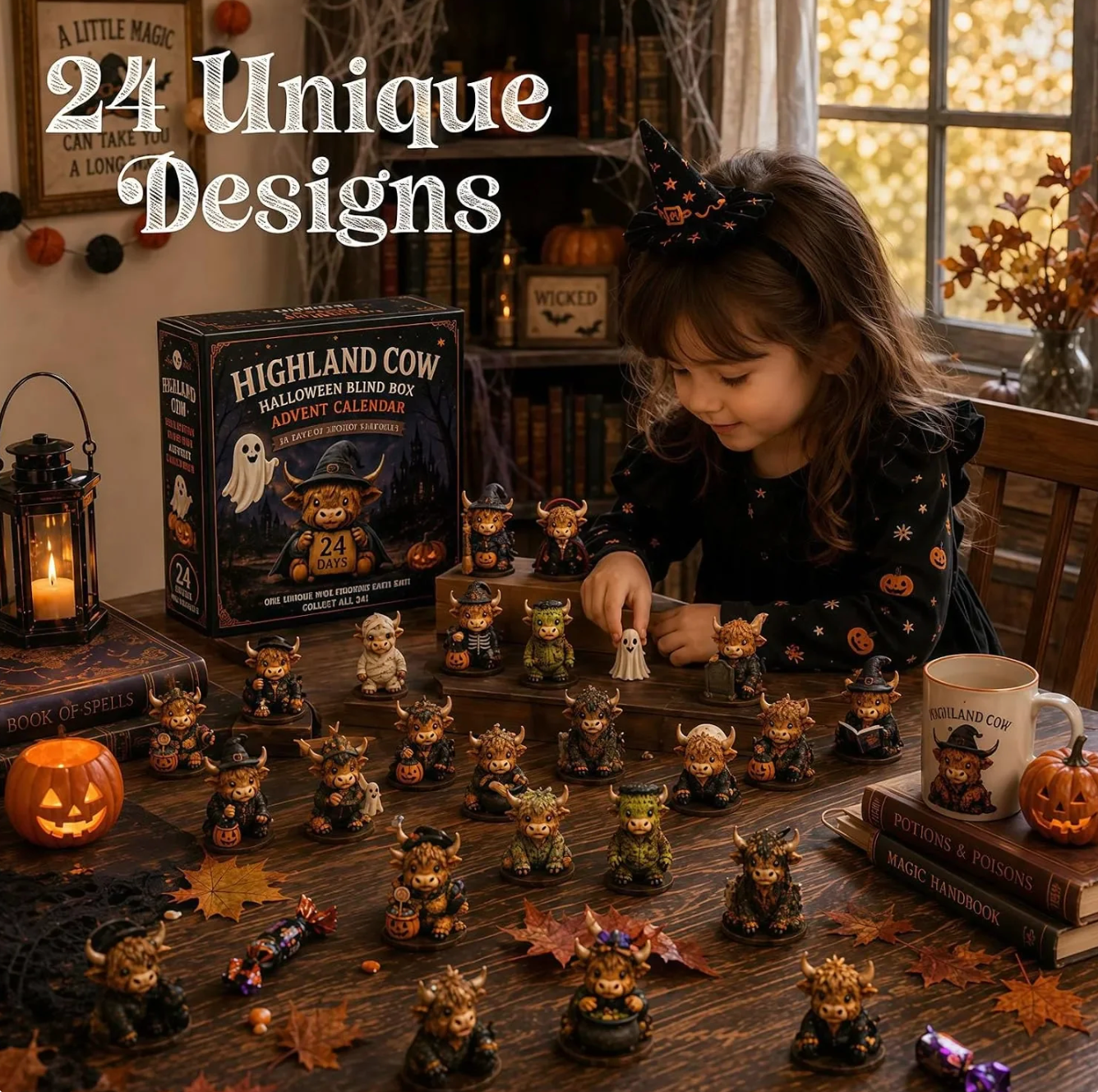 Halloween Highland Cow Advent Calendar – 24 Days of Spooky Surprises
