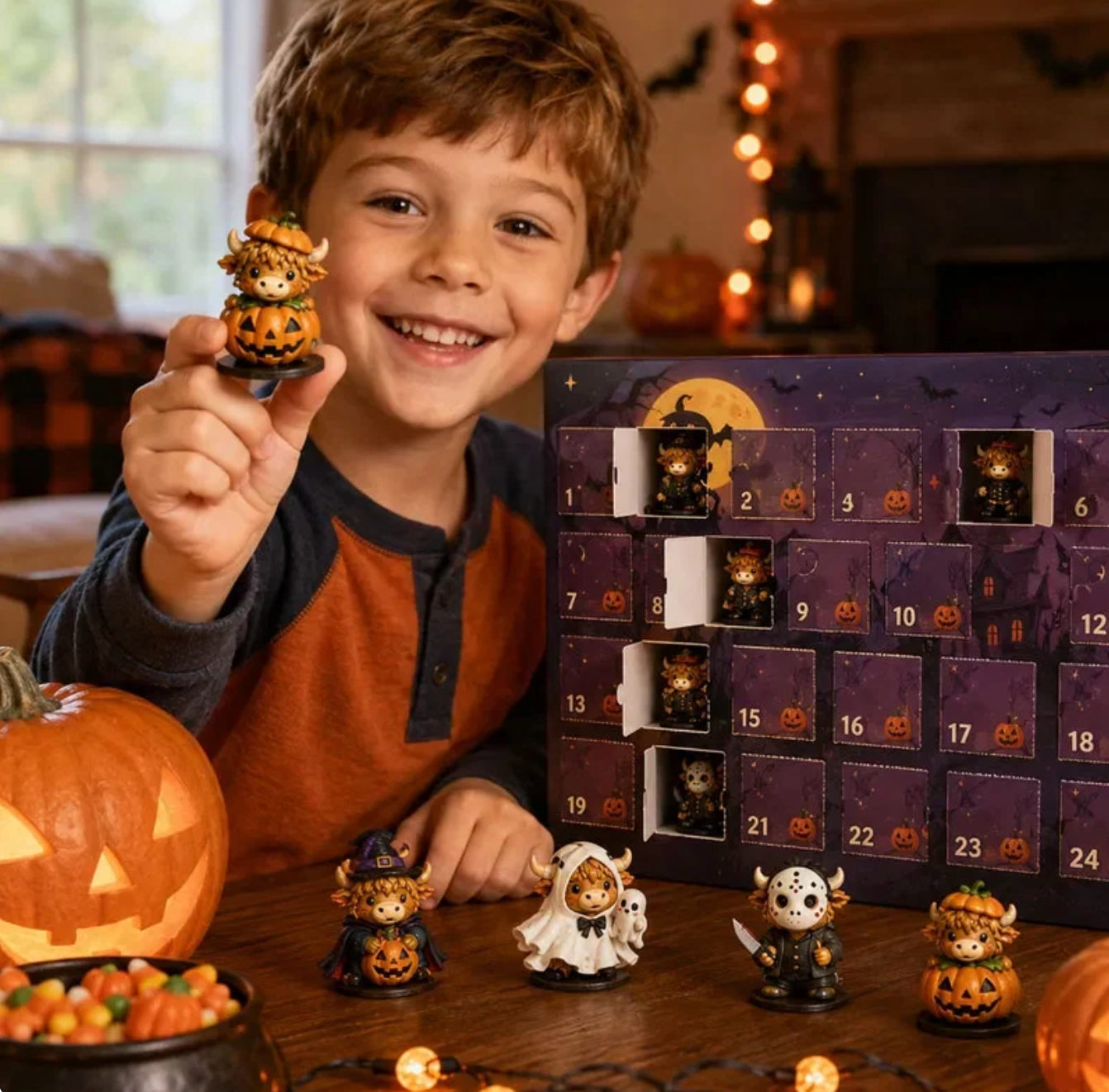 Halloween Highland Cow Advent Calendar – 24 Days of Spooky Surprises