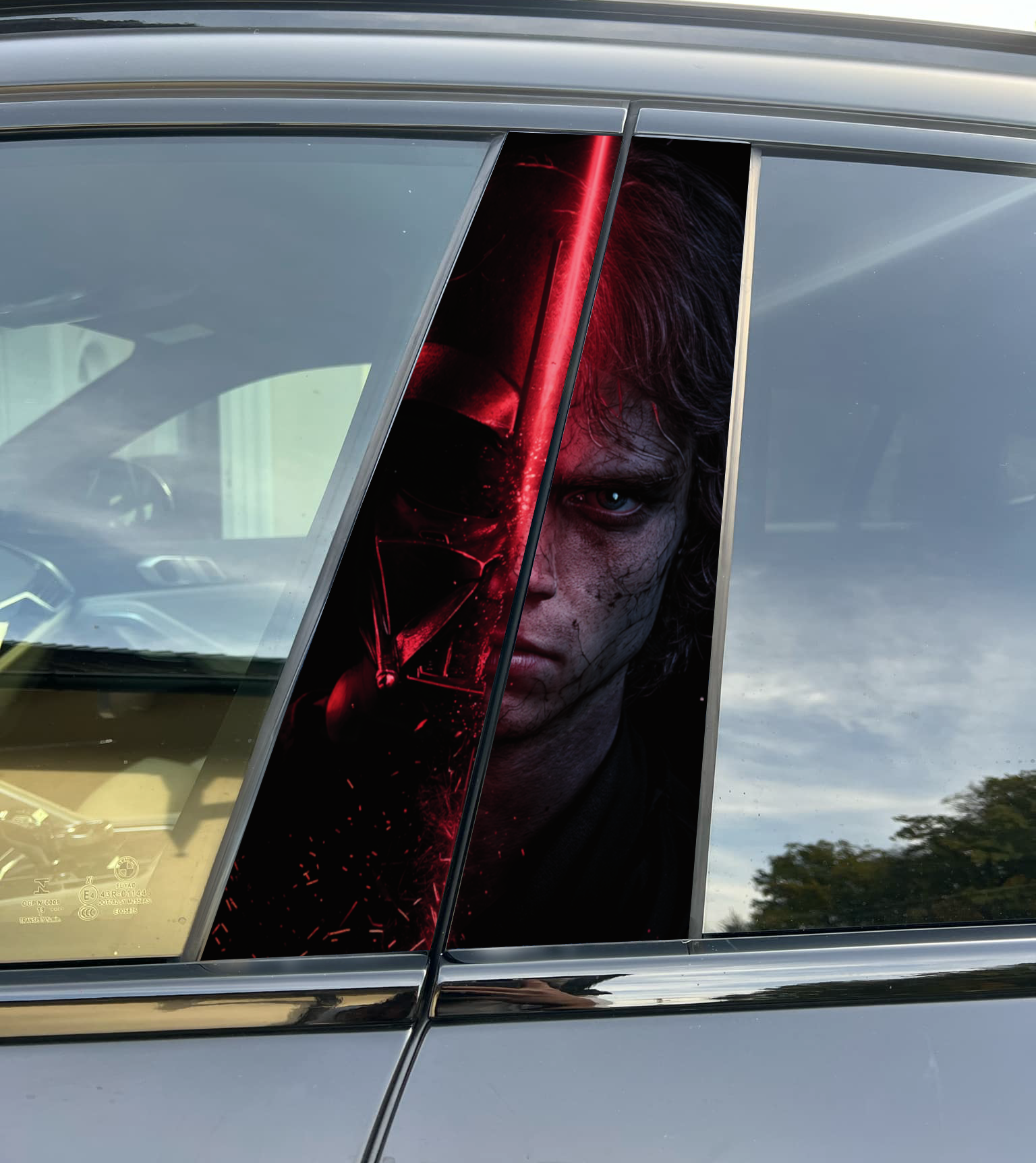 Vader Car Pillar Wrap - Premium Vinyl B-Pillar Decal, Universal Fit