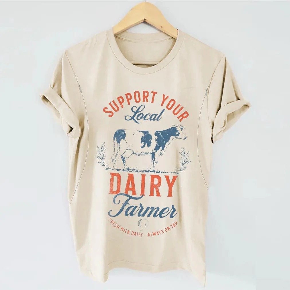 Support Your Local Farmer Mom Breastfeeding Nursing T Shirt