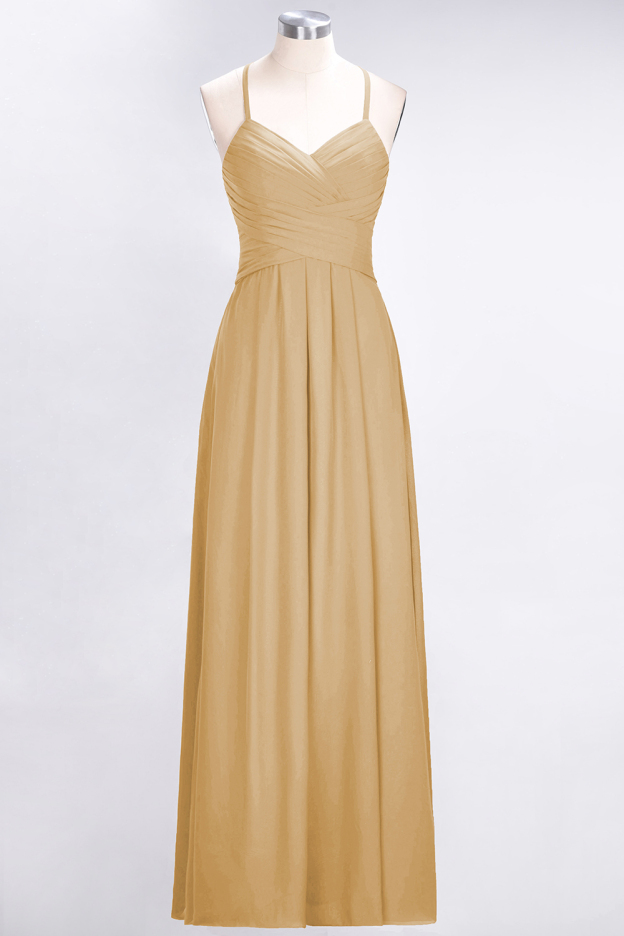 27prom Affordable Spaghetti Straps V-Neck Burgundy Chiffon Bridesmaid Dress with Keyhole Back-27prom