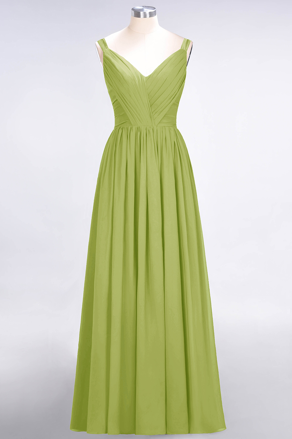 27prom Chic V-Neck Straps Ruffle Burgundy Bridesmaid Dresses with Bow Sash-27prom