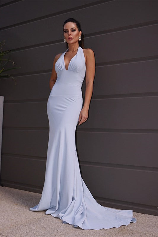 Halter Backless Mermaid Prom Dress