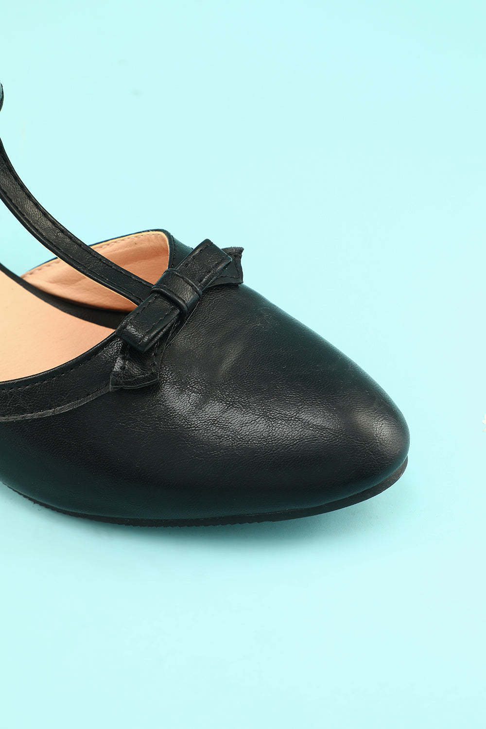 Black Leather Chunky Heels