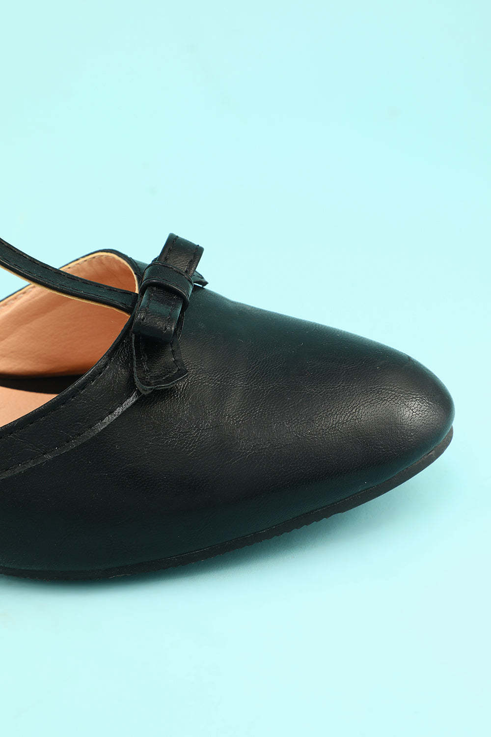 Black Leather Chunky Heels