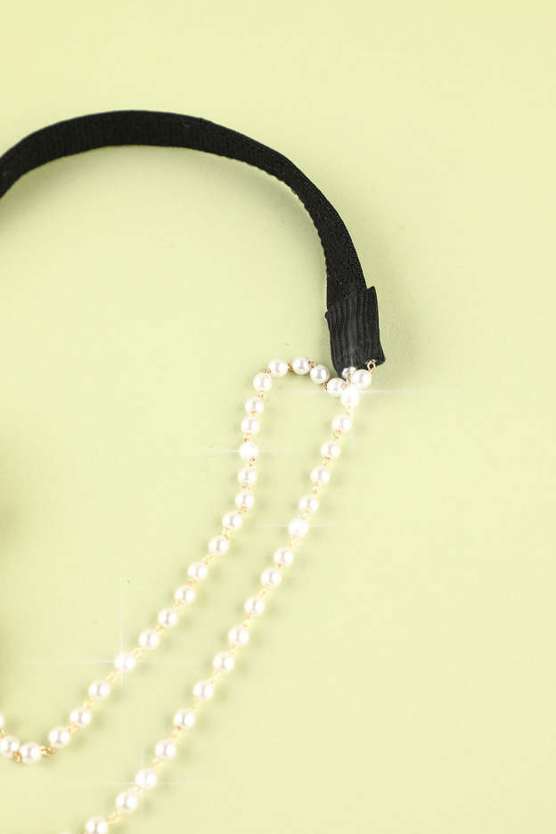 1920s Feather Sequin and Pearl Flapper Headband